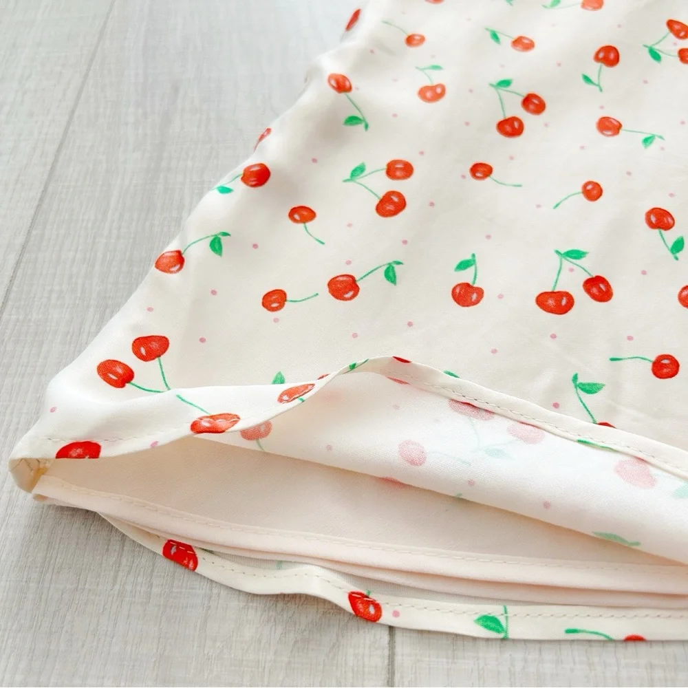 Zara cherry print satin mini dress - Picture 6 of 12